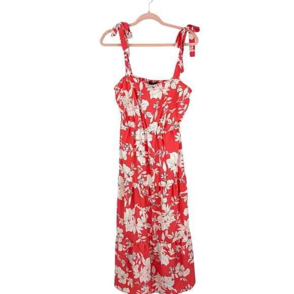 Social Standard Sanctuary Strappy Smocked Sundress Size Large Coral Floral C - Picture 1 of 11